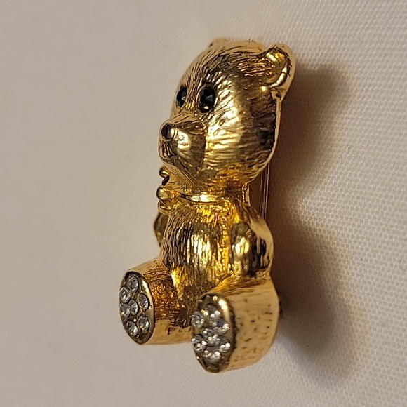 Vintage JJ Jonette Goldtone Bear Brooch - Picture 4 of 7